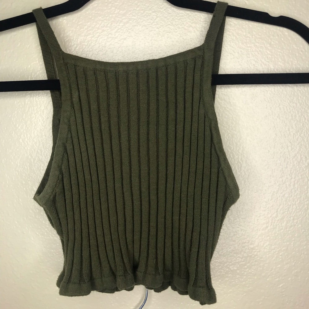 Olive Green Crop Top